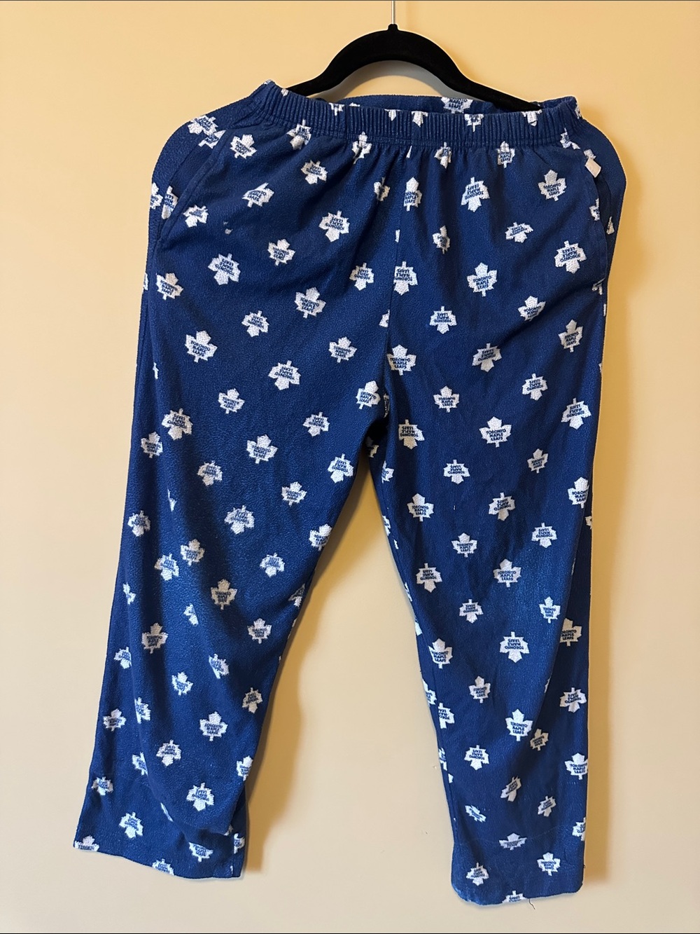 Kids Blue Maple Leaf Print Lounge Pants vintage
